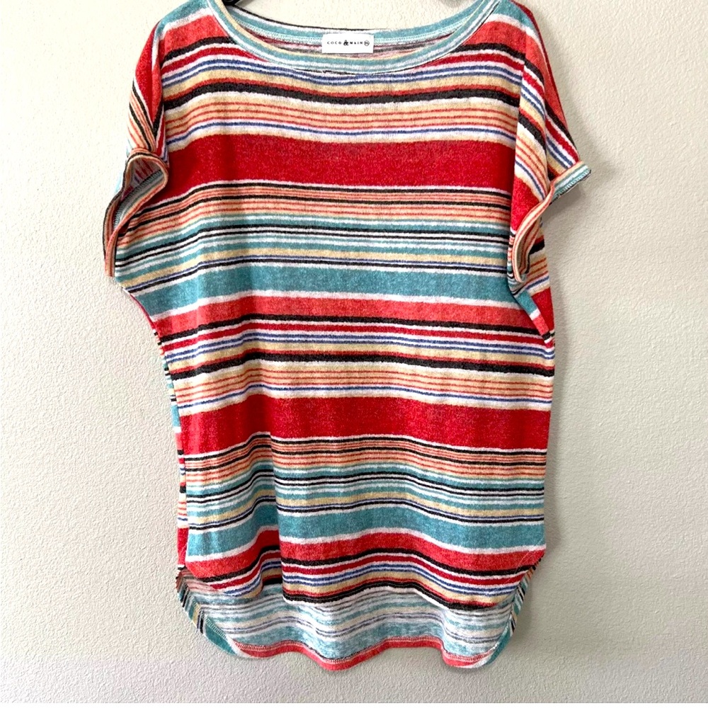 Coco and Main  women’s‎ multicolored striped shirt size XL